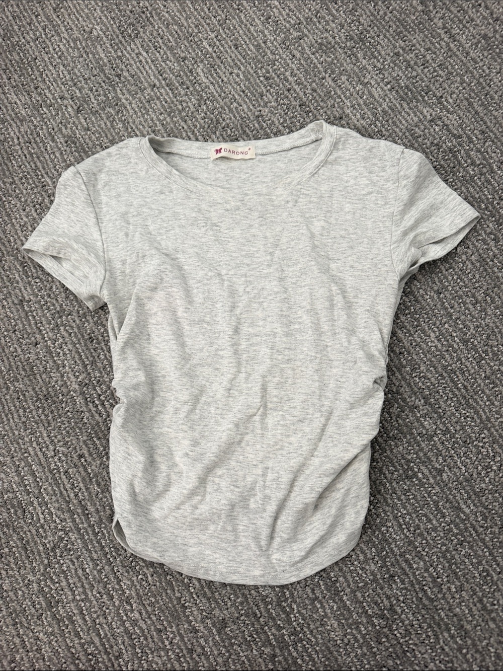 Women's Heather Gray Rouched Short Sleeve Tee